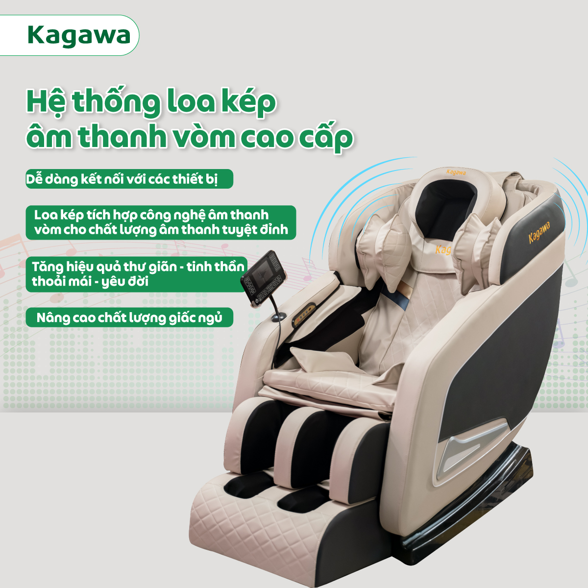 Ghế massage toàn thân KAGAWA K28 [CAO CẤP] công nghệ mát xa nhiệt hồng ngoại Nhật Bản tân tiến, đa...