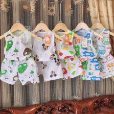 combo 5 bộ cotton giấy sát nách cho bé (size 4-14kg)