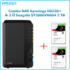[Khuyến Mãi Combo] Thiết bị lưu trữ NAS Synology DS220+ và 2 Ổ cứng Seagate ST2000VN004 2 TB