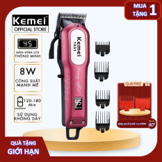 Tông đơ cắt tóc chuyên nghiệp Kemei KM-1031 có màn hình LED công suất mạnh mẽ 8W sử dụng pin sạc có thể cắm dây trực tiếp