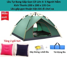Lều cắm trại, lều du lịch dã ngoại tự bung 2-5 người, dễ dàng gập mở, đóng gói nhỏ gọn , thuận tiện khi di chuyển Tăng 2 Gối Hơi