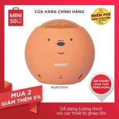 Loa mini Miniso We Bare Bears kết nối không dây gấu Grizzly (Nâu)