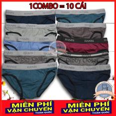 Combo 10 Quần Lót Nam cao cấp | quần xì nam | quần xịp, sịp nam | chữ HN | vải cotton 2 chiều | tam giác truyền thống | đồ lót nam