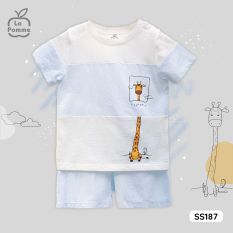 SS187 Bộ cộc La Pomme họa tiết túi Hươu cao cổ