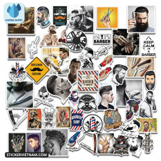 Sticker Barber Cắt Tóc Bộ Hình Dán Trang Trí Gương Shop Decal Dán VaLi Nón Bảo Hiểm Chống Nước Chất Lượng Cao Dùng Cho Xe Đạp Máy Điện Motor Laptop Máy Tính Xách Tay Học Sinh Tủ Quần Áo Nắp Lưng Điện Thoại