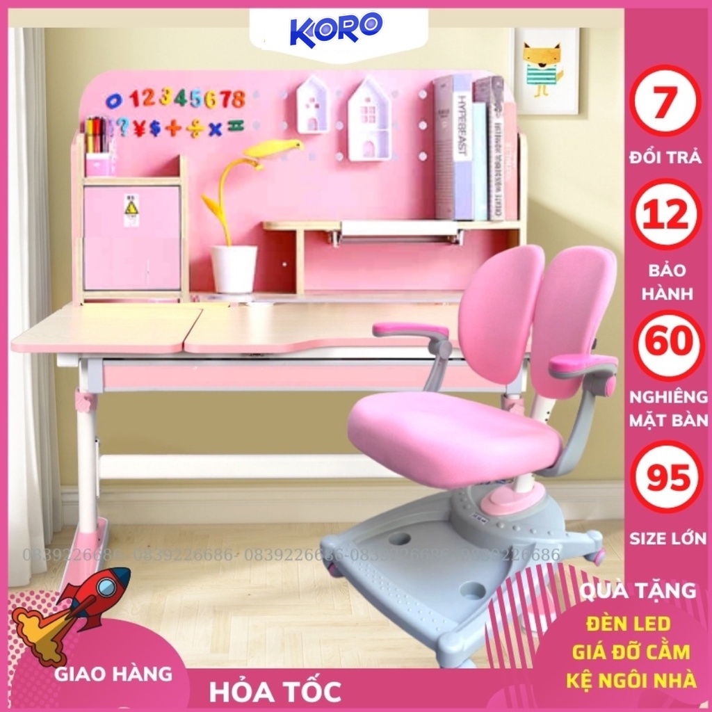 bàn học chống gù cao cấp A17 cho bé, bàn học sinh thông minh mẫu mới nhất kích thước lớn,...