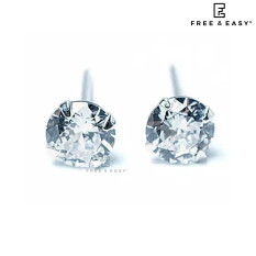 Bông tai bạc 925 đính đá cao cấp 4 li Free&Easy khuyên tai dành cho cả nam và nữ phụ kiện thời trang hàn quốcFE.bongtai248