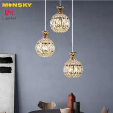 Bộ đèn thả MONSKY KAIRI pha lê sang trọng – kèm bóng LED chuyên dụng.