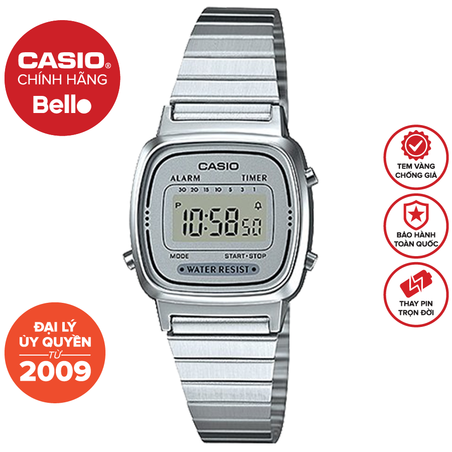 Đồng hồ Casio Nữ LA670WA-7 bảo hành chính hãng 1 năm – Pin trọn đời