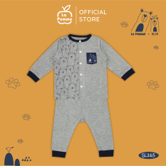 SL165 Bộ dài tay La Pomme cúc giữa – Hai chú gấu