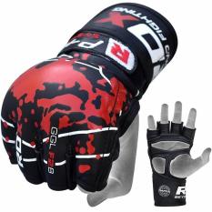 Găng tay RDX GRAPPLING GLOVE BLOOD DOUBLE STRAP BLACK -GGL-F2B