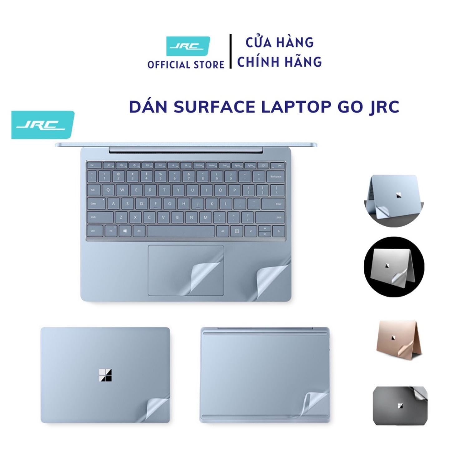 Bộ dán Surface laptop go JRC chống xước, dán từ tính không dính keo, độ bền cao