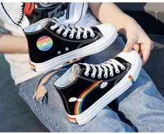 Giày thể thao sneaker nữ cao cổ cầu vồng thời trang trẻ trung