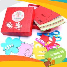 Bộ Cắt Giấy Thủ Công 240 Tờ Tặng Kèm 2 Kéo An Toàn
