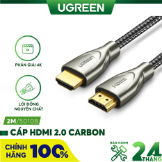 Cáp HDMI 2.0 Carbon chuẩn 4K/60Hz dài từ 1-5m UGREEN HD131 – Hãng phân phối chính thức