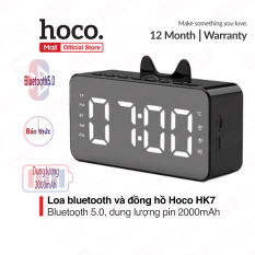 Loa Bluetooth tích hợp đồng hồ báo thức và FM Hoco HK7 dung lượng pin 2000mAh có đèn LED thông minh tiện ích