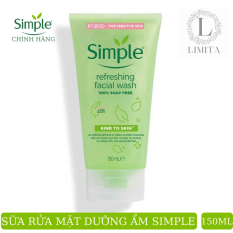 Sửa rửa mặt dạng gel simple (CHÍNH HÃNG) refreshing facial wash nhẹ nhàng lấy sạch bụi bẩn trên da, cho da cảm giác mịn màng lzd (150ml)