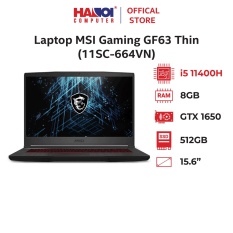 Laptop MSI Gaming GF63 Thin (11SC-664VN) (i5-11400H/8GB RAM/512GB SSD/GTX1650 4GB/15.6 inch)