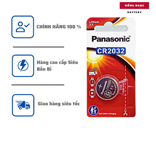 Vỉ 1 Viên Pin CR2032 3V Panasonic Lithium Cao Cấp – Hàng chính hãng