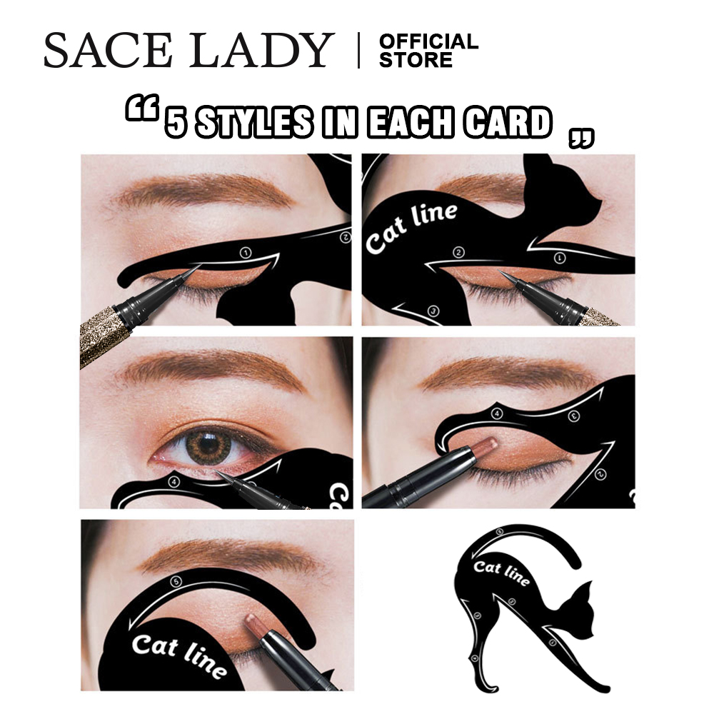SACE LADY Bút kẻ mắt mèo Stencils Bút kẻ mắt có thể tái sử dụng Dụng cụ trang điểm mắt