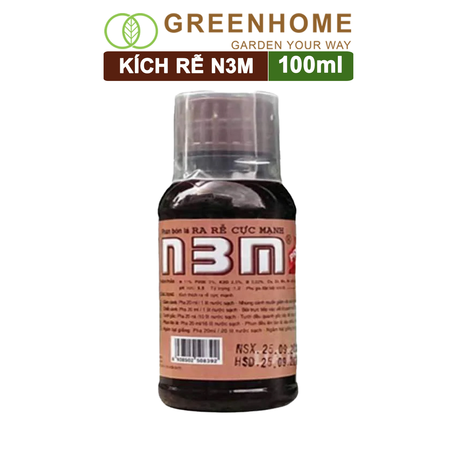 Chế phẩm kích rễ N3M, chai 100ml, siêu ra rễ, giâm, chiết cành, ngâm hạt giống |Greenhome