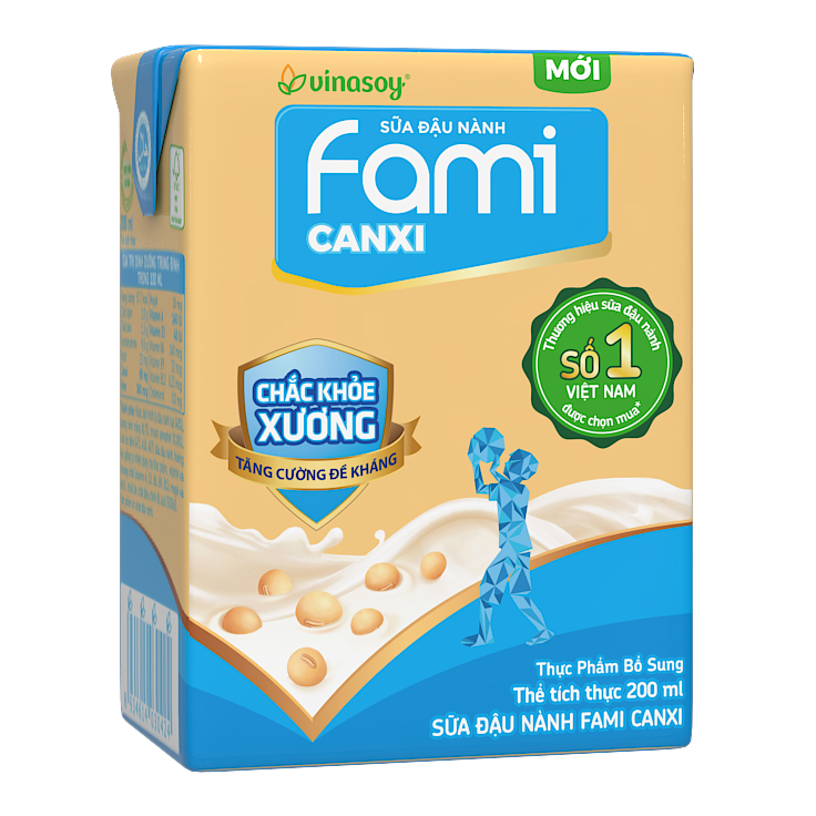 Thùng 36 hộp sữa đậu nành Fami Canxi Nguyên Vị (200ml/hộp)