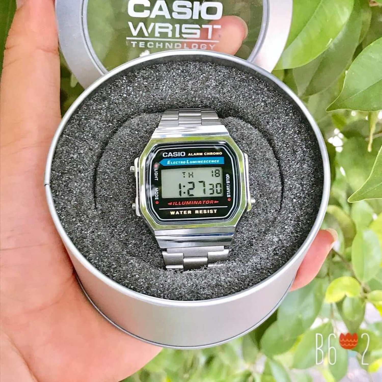 Đồng hồ điện tử Casio A168 FULL BOX dây thép không gỉ, cổ điển, sang trọng, chống nước, dành cho...