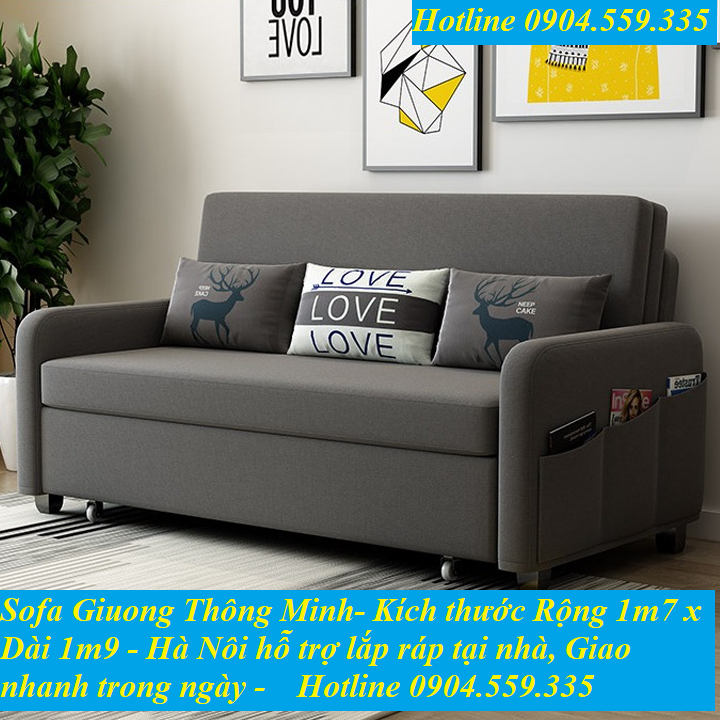 Sofa giường thông minh có ngăn chứa đồ phong cách Hàn Quốc , Chức năng chuyển đổi từ ghế thành...