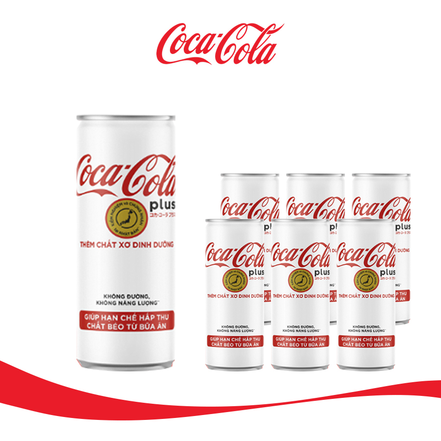 [HSD T5/2023] Lốc 6 Lon Nước Giải Khát Coca-Cola Plus (320ml/Lon)