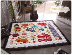 Thảm chơi Cao cấp cho bé, Cotton dày, Xuất khẩu Hàn Quốc – Hình phố London – ZZ01