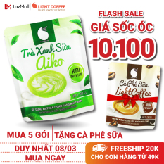 Bột trà xanh hòa tan sữa 3 in 1 Aiko Light Coffee thơm ngon, đặc biệt sử dụng 100% Matcha chính hãng Nhật Bản, không hương liệu – Gói 50g