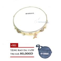 Trống lắc tay – trống gõ bo – Tambourine Yamaha Vành Gỗ + Bao da 3 lớp – HappyLive Shop