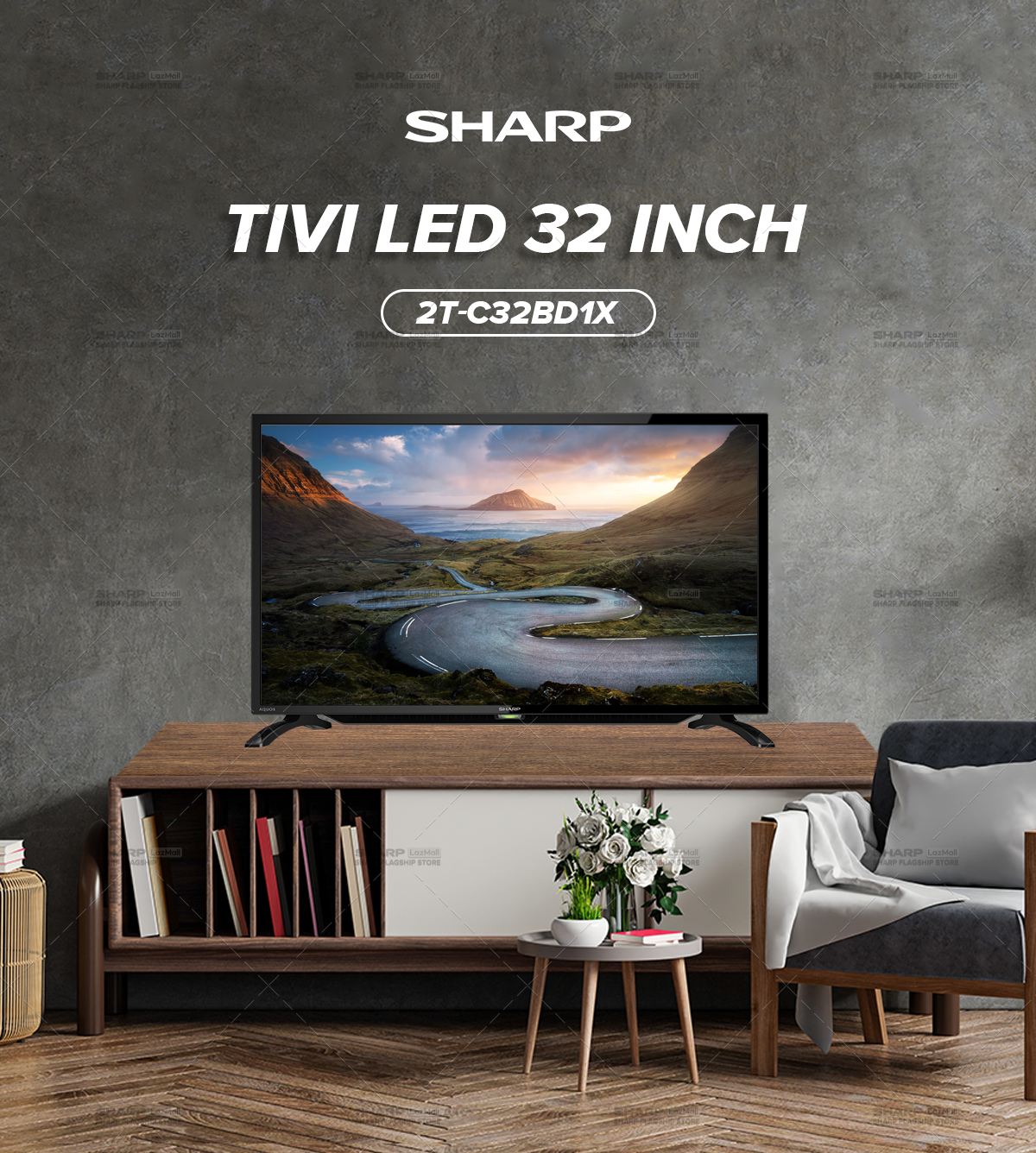 TV Sharp LED 32 inch 2T-C32BD1X - Hàng chính hãng bảo hành 27 tháng