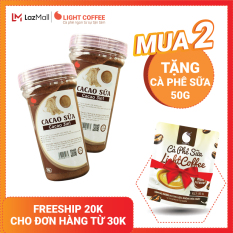 Combo 2 hộp Bột cacao sữa hòa tan 3 in 1 Light Cacao đậm đà thơm ngon,dùng pha uống liền, đặc biệt không hương liệu , không tấm ướp – 90g/hũ