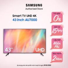[Trả góp 0%] Smart Tivi Samsung UHD 4K 43 inch UA43AU7000KXXV
