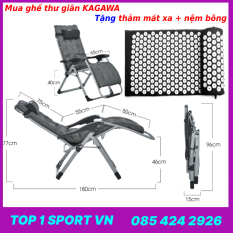 Ghế gấp xếp thư giãn văn phòng ngủ trưa KAGAWA thế hệ 4.0 – Tặng kèm thảm yoga mát xa bấm huyệt toàn thân + nêm bông cao cấp