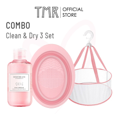 [Set 3] Bộ dụng cụ vệ sinh cọ trang điểm TMR Clean and Dry Combo set giỏ phơi cọ, nước rửa cọ tiện lợi