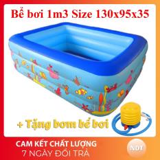 Bể Bơi Phao 3 Tầng 130cm 135cm dày dặn đàn hồi tốt đem đến không gian vui chơi và tắm mát ngay tại nhà cho bé yêu Giảm giá sốc 50% bảo hành 1 đổi 1 – Sản Phẩm Giá Tốt, Chất Lượng Vượt Trội