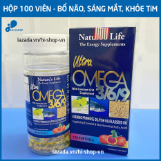 Viên dầu cá Omega 3 6 9 Nature Life Bổ não, sáng mắt, khỏe mạnh tim mạch, tăng cường trí nhớ – Hộp 100 viên thành phần dầu gấc, dầu cá 1000mg, EPA 180mg, DHA 120mg