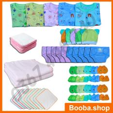 Combo 62 Món Đồ Dùng Cho Bé Sơ Sinh từ 2-8kg ( áo màu cộc tay nút giữa) 62ACM – Booba.shop