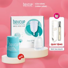 Cốc nguyệt san chính hãng Beu Cup – Silicone y tế, Băng vệ sinh kiểu mới, cốc nguyệt san dành cho phụ nữ sau sinh Beucup TẶNG cốc đựng tiệt trùng cốc nguyệt san
