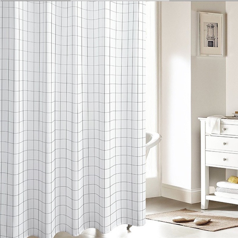 Rèm phòng tắm nhựa PEVA chống thấm nước 1.8m x 1.8m cao kèm 12 móc GIÁ RẺ
