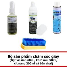 Bộ bọt vệ sinh 60ml, bàn chải, khử mùi 100ml và xịt nano 200ml COMBOCG1