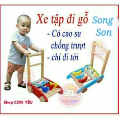 Xe tập đi bằng gỗ hiệu Song Son hình ba con thú cho bé – Bảo hành 1 tháng
