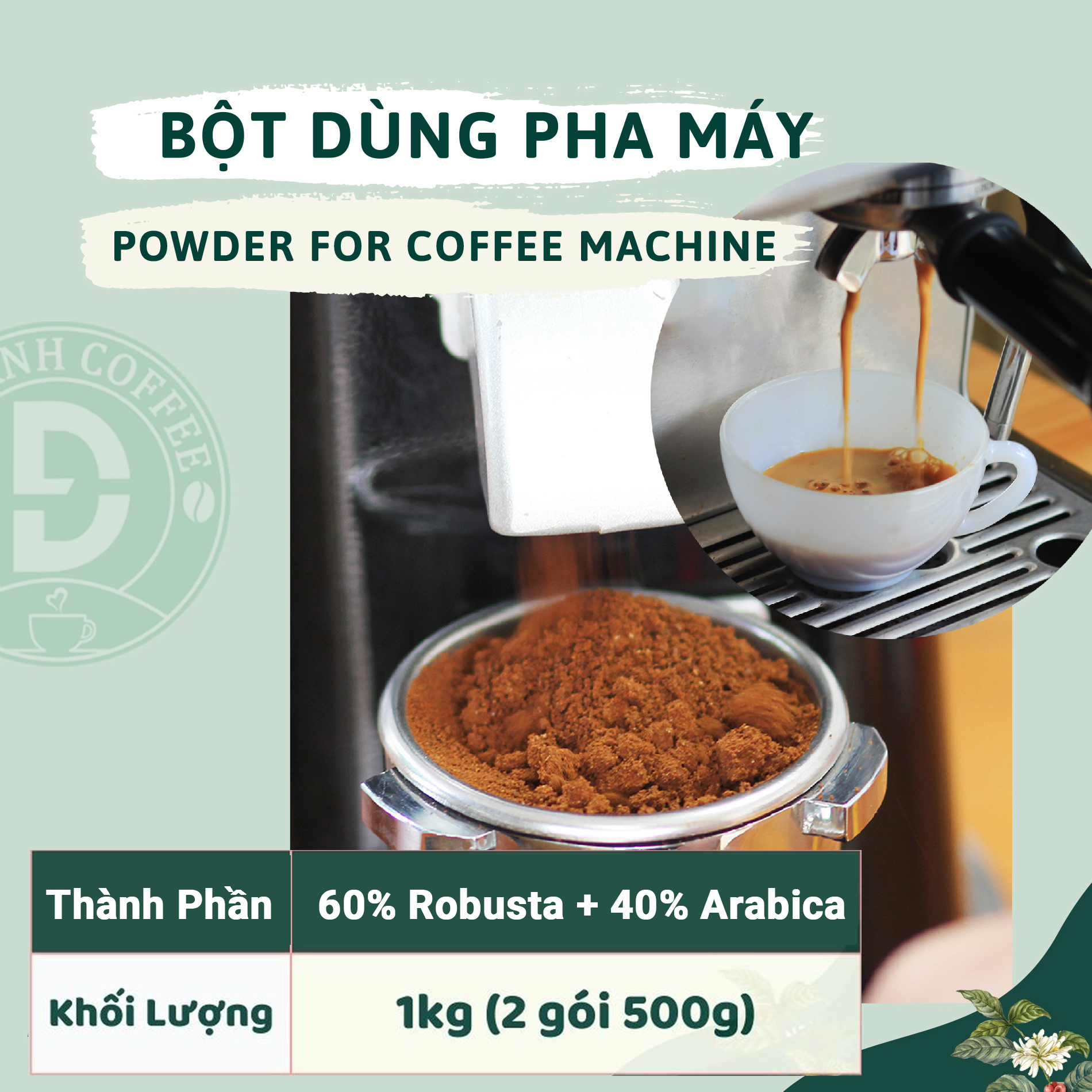 Cà Phê Rang Mộc D64 DUC ANH COFFEE (60% Robusta+40% Arabica) Nguyên Chất dùng Pha Phin, Pha Máy Tùy Chọn,...