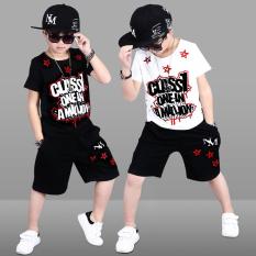 Bộ quần áo tay ngắn thun tici in Class1 cho bé trai từ 17kg đến 30kg( màu trắng, đen)