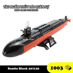[Hoàn tiền 10%][Có Đèn LED] Đồ chơi Lắp ráp Tàu ngầm Hoa kỳ, Sembo Block 207126 Ohio Class Strategic, Xếp hình thông minh