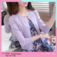 Áo khoác len nữ dệt kim, áo khoác cardigan nữ cúc ngọc thời trang