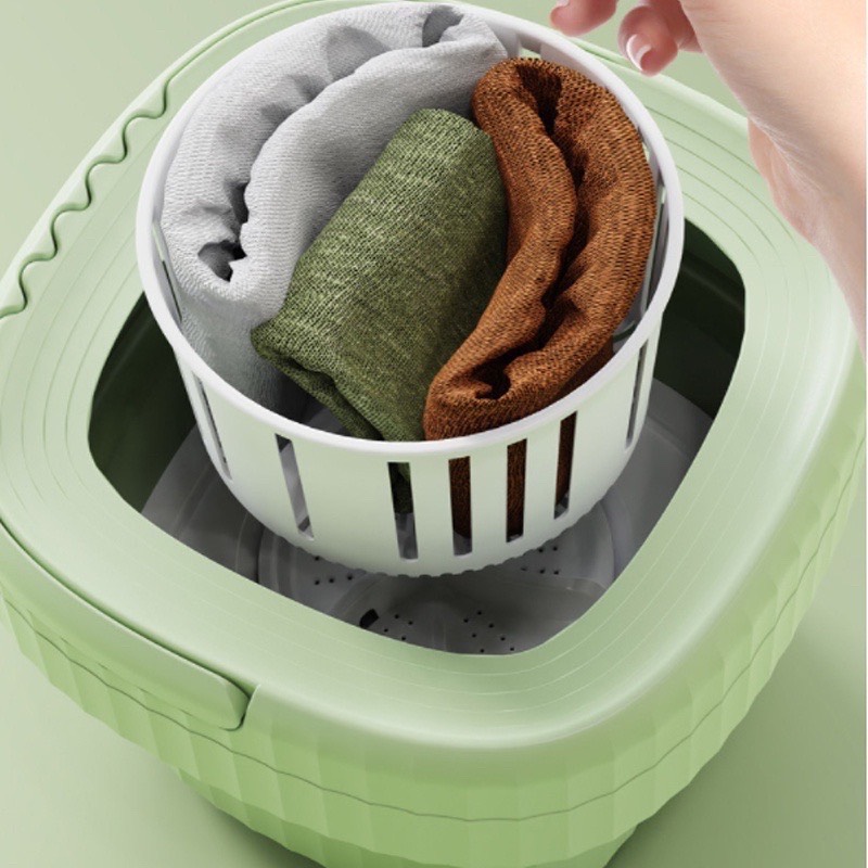 Máy giặt mini gấp gọn,khử nước + khử trùng bằng ánh sáng xanh,Giặt đồ lót, tất và quần áo trẻ...