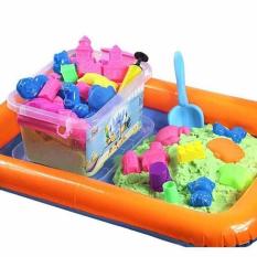 Bộ đồ chơi Cát động lực vi sinh tạo hình LÂU ĐÀI gồm: Hộp nhựa + 0,8kg Cát + Bể hơi + Đủ khuôn